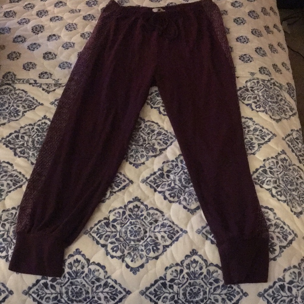 Earthbound burgundy joggers/pants with side trim